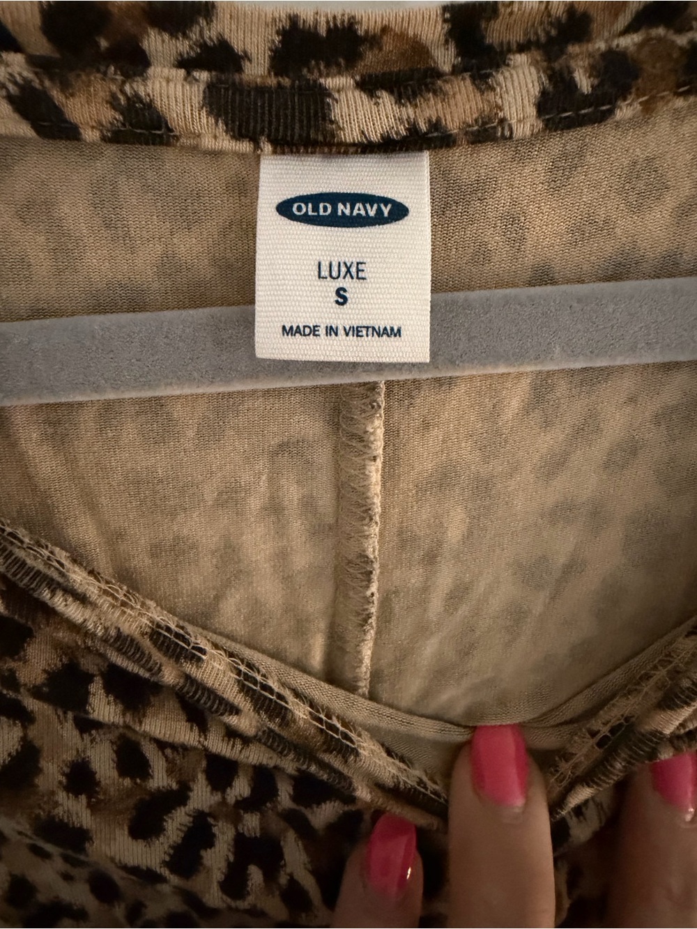 Old Navy Luxe Leopard Print Top - Beige & Black
